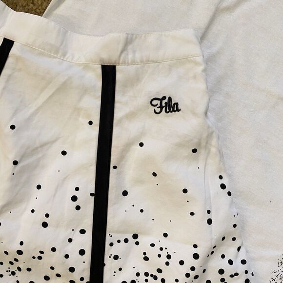 VTG Fila TennisGolf Skirt Set 32” Crop Top Black White Flecked Pickleball NWT 14 - Picture 4 of 10